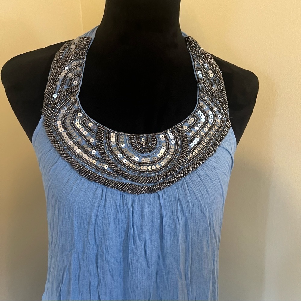 Maxi dress embellished neck one size